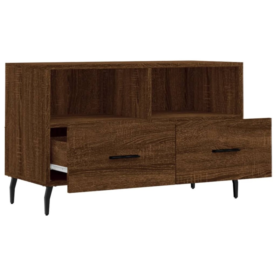 Mueble para TV madera contrachapada roble marrón 80x36x50