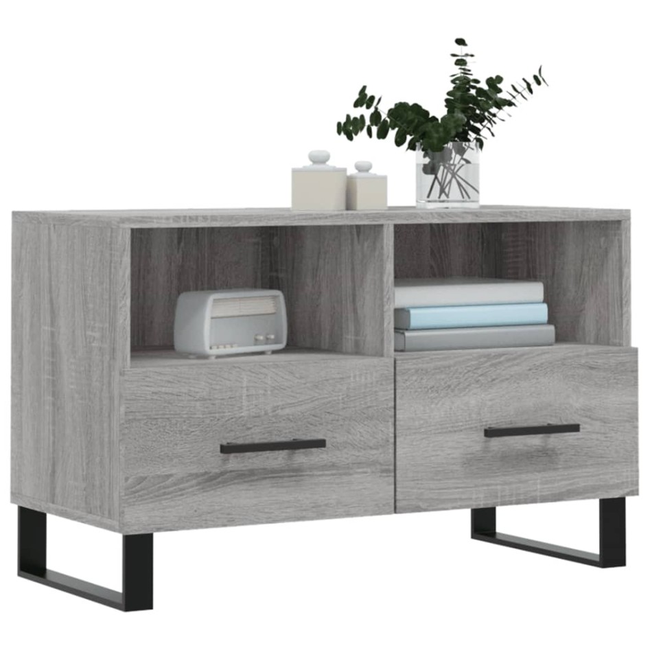 Mueble de TV madera de ingeniería gris Sonoma 80x36x50