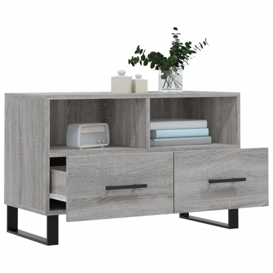 Mueble de TV madera de ingeniería gris Sonoma 80x36x50