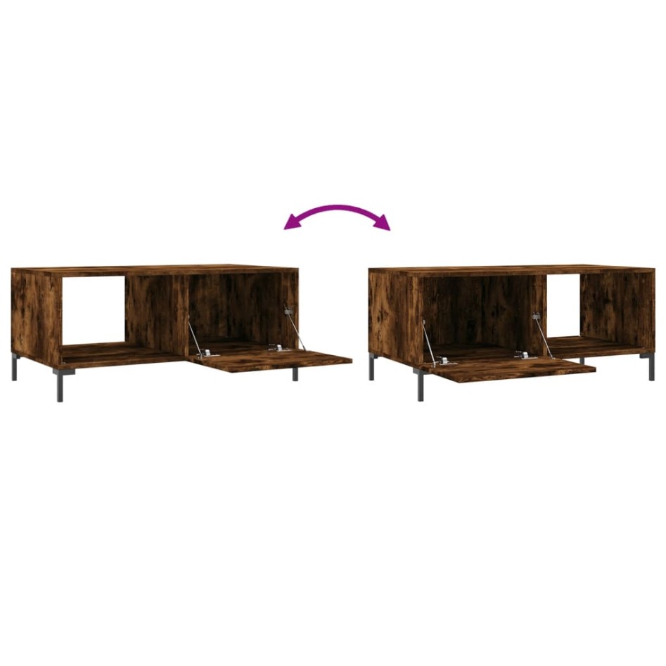 Mesa de centro madera contrachapada roble ahumado 90x50x40