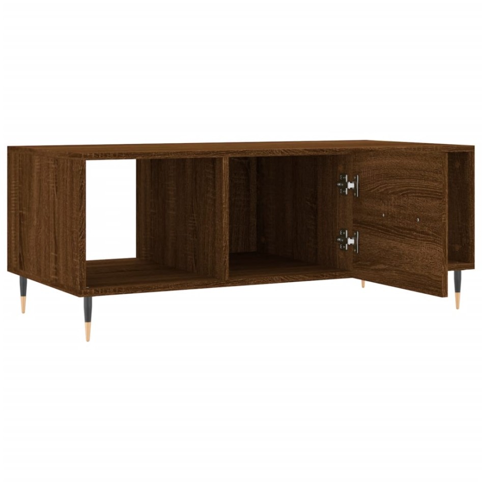 Mesa de centro madera contrachapada roble marrón 102x50x40