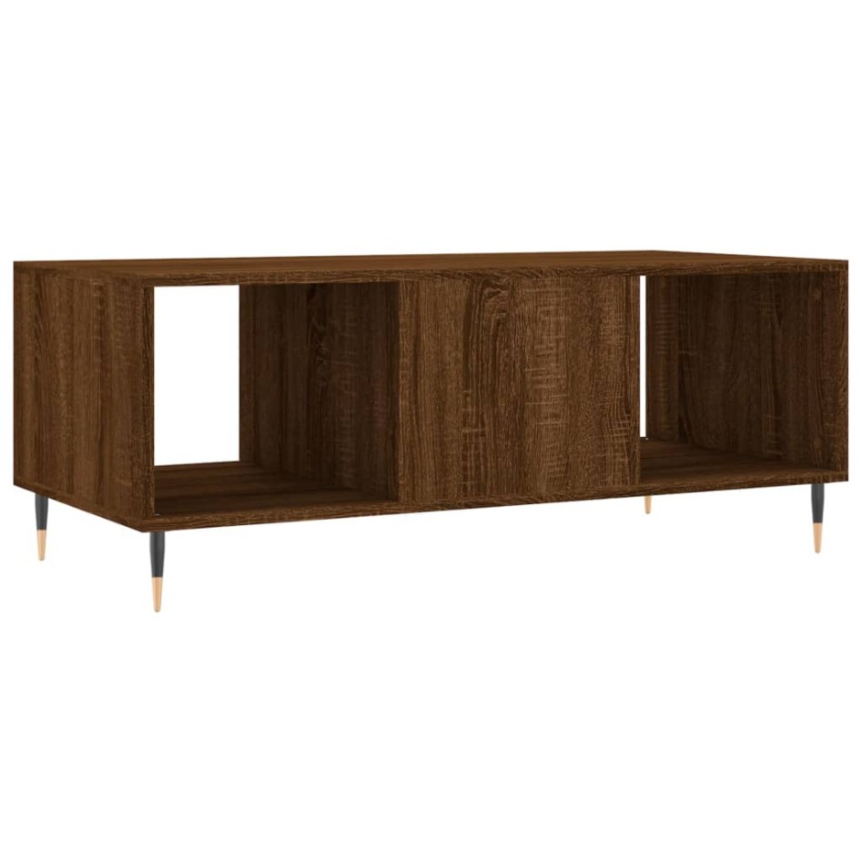 Mesa de centro madera contrachapada roble marrón 102x50x40