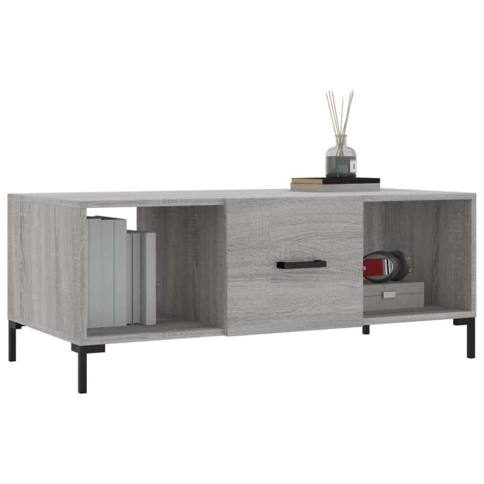 Mesa de centro madera contrachapada gris Sonoma 102x50x40