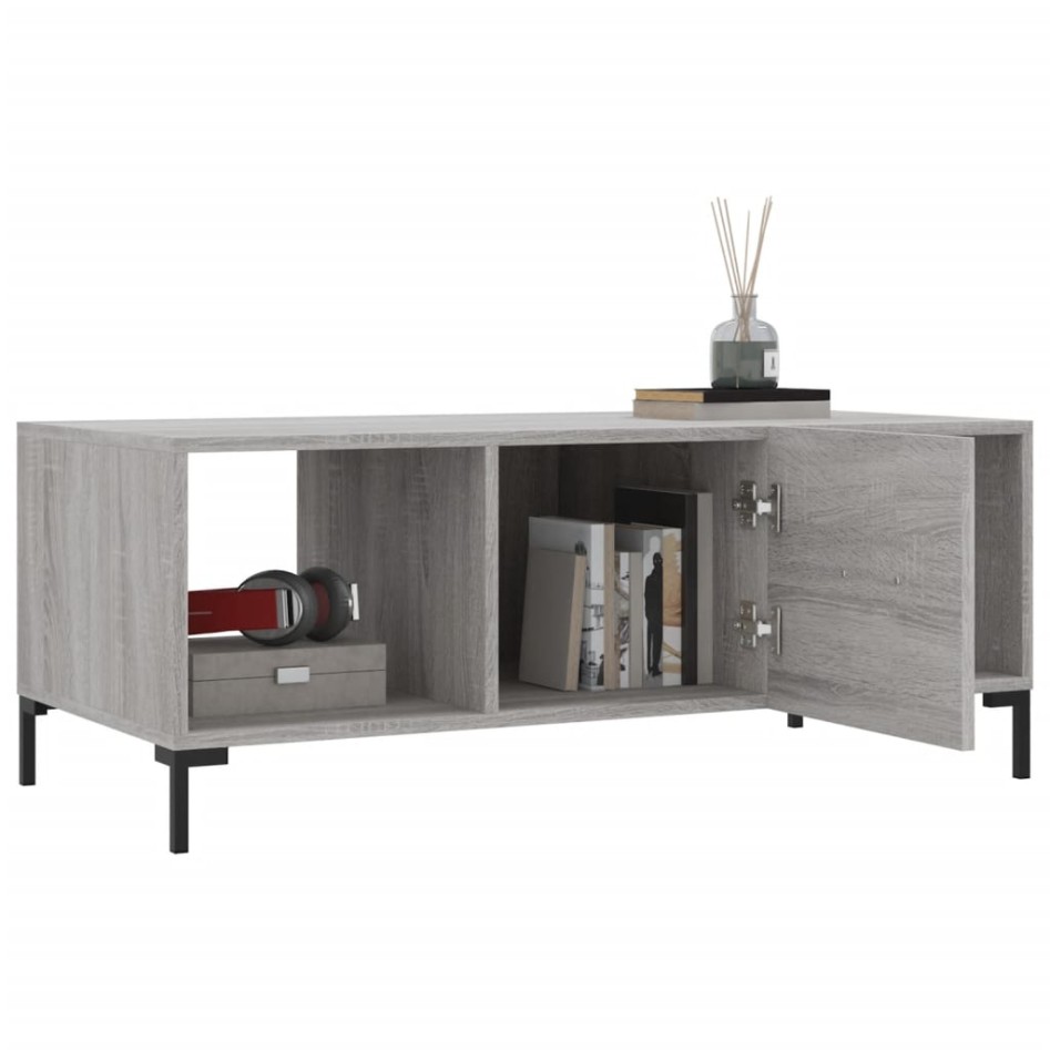 Mesa de centro madera contrachapada gris Sonoma 102x50x40