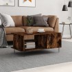 Mesa de centro madera contrachapada roble ahumado 90x50x40 cm
