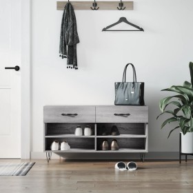 Banco zapatero madera de ingeniería gris Sonoma 102x35x55