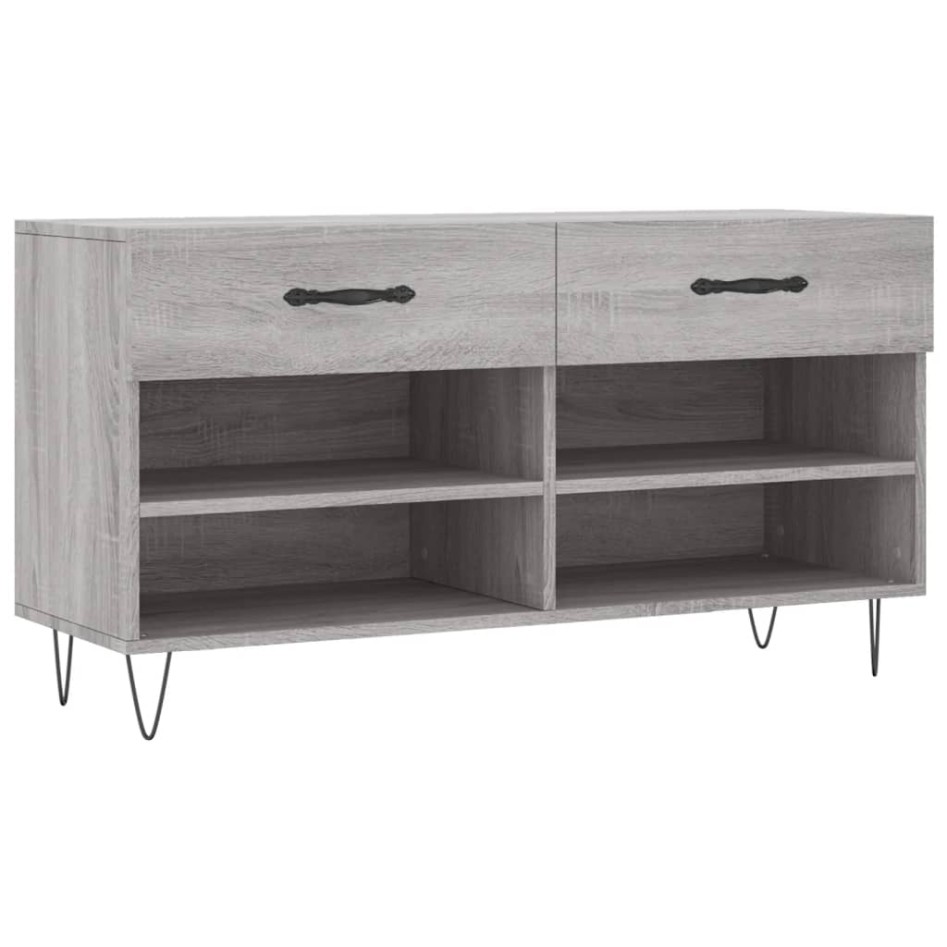 Banco zapatero madera de ingeniería gris Sonoma 102x35x55