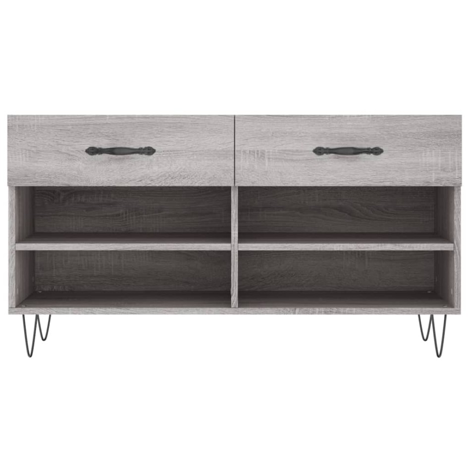 Banco zapatero madera de ingeniería gris Sonoma 102x35x55