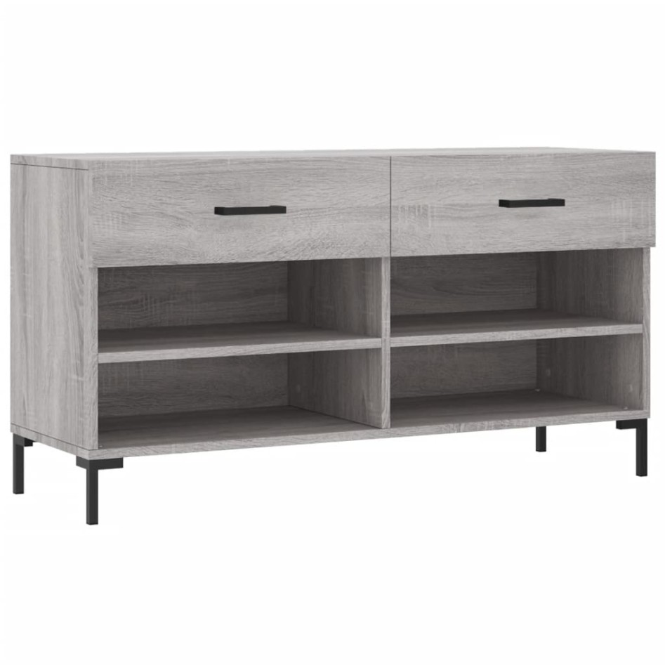 Banco zapatero madera de ingeniería gris Sonoma 102x35x55