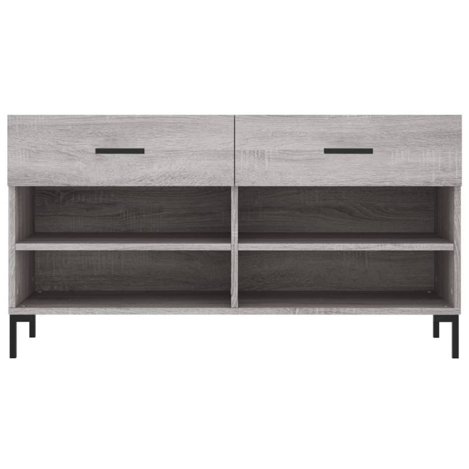 Banco zapatero madera de ingeniería gris Sonoma 102x35x55