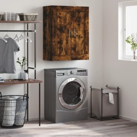 Armario de pared madera ingeniería roble ahumado 69,5x34x90