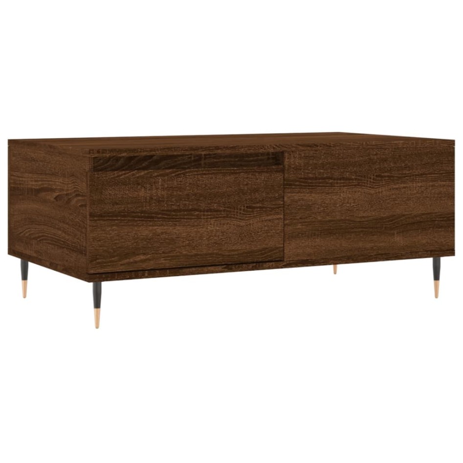 Mesa de centro madera contrachapada marrón roble 90x50x36,5