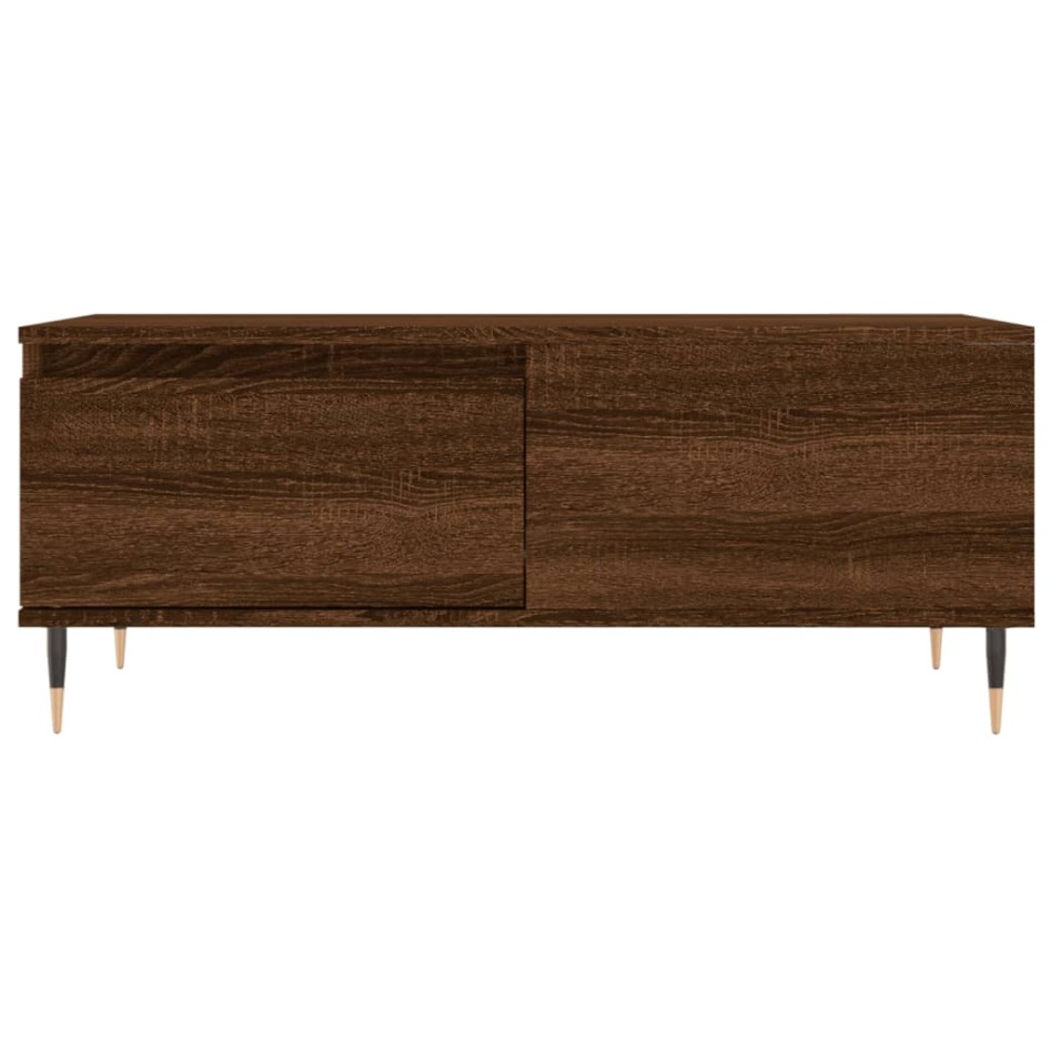 Mesa de centro madera contrachapada marrón roble 90x50x36,5