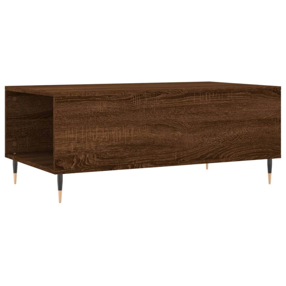 Mesa de centro madera contrachapada marrón roble 90x50x36,5