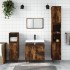 Armario de baño madera contrachapada roble ahumado 30x30x190
