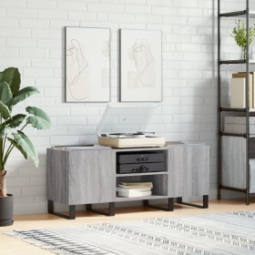 Mueble para discos madera contrachapada gris sonoma