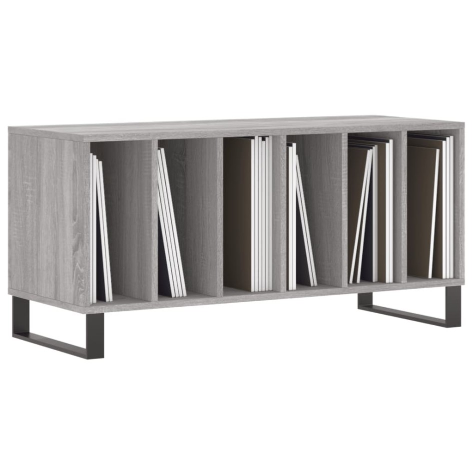 Mueble para discos madera contrachapada gris Sonoma