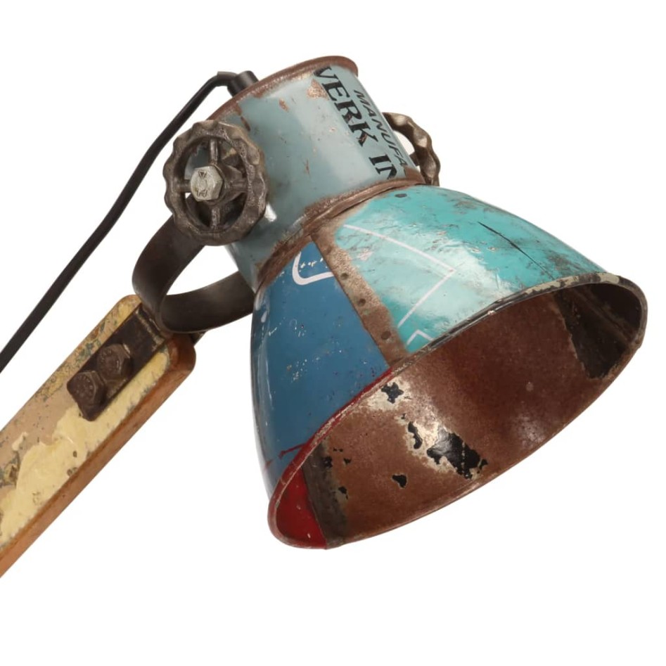 Lámpara escritorio industrial redonda multicolor E27