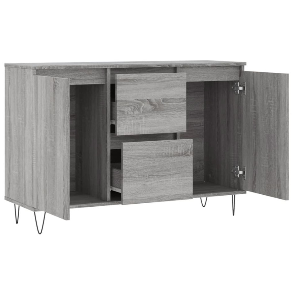 Aparador de madera de ingeniería gris Sonoma 104x35x70