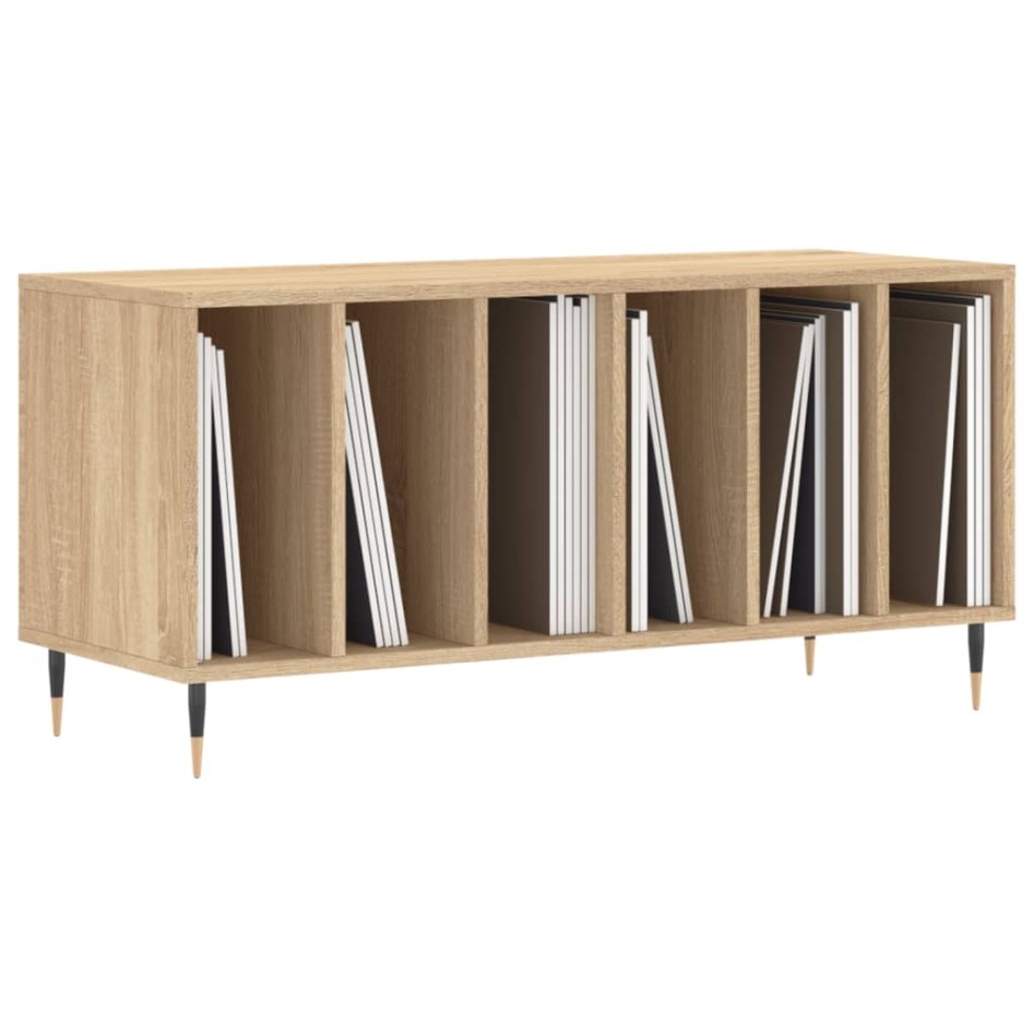 Mueble discos madera contrachapada roble Sonoma 100x38x48