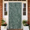 Cortina mosquitera chenilla verde y blanco 100x220 cm