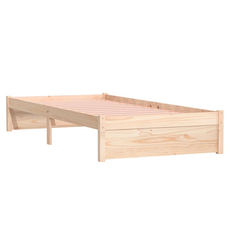 Estructura de cama sin colchón madera maciza 90x200