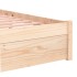 Estructura de cama sin colchón madera maciza 90x200