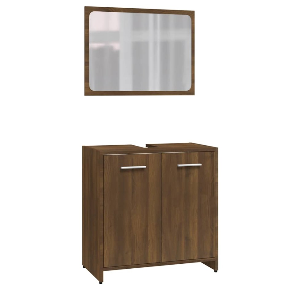 Set de muebles de baño madera contrachapada marrón