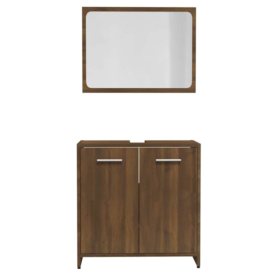 Set de muebles de baño madera contrachapada marrón