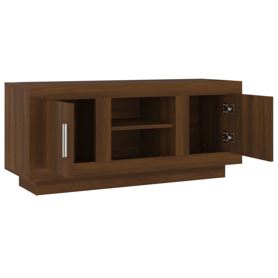 Mueble para TV madera contrachapada roble marrón 102x35x45