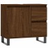 Armario de baño madera contrachapada marrón roble 65x33x60