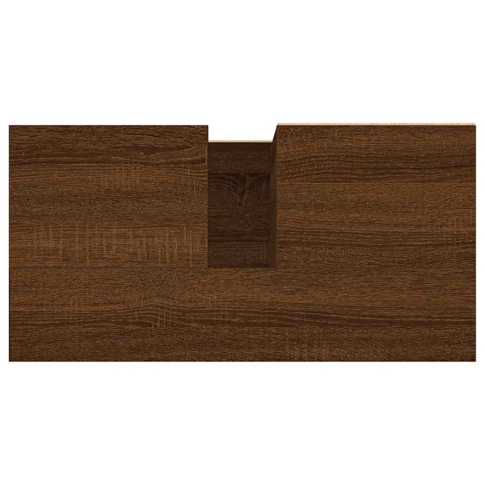 Armario de baño madera contrachapada marrón roble 65x33x60