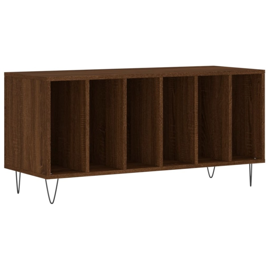 Mueble discos madera contrachapada roble marrón 100x38x48