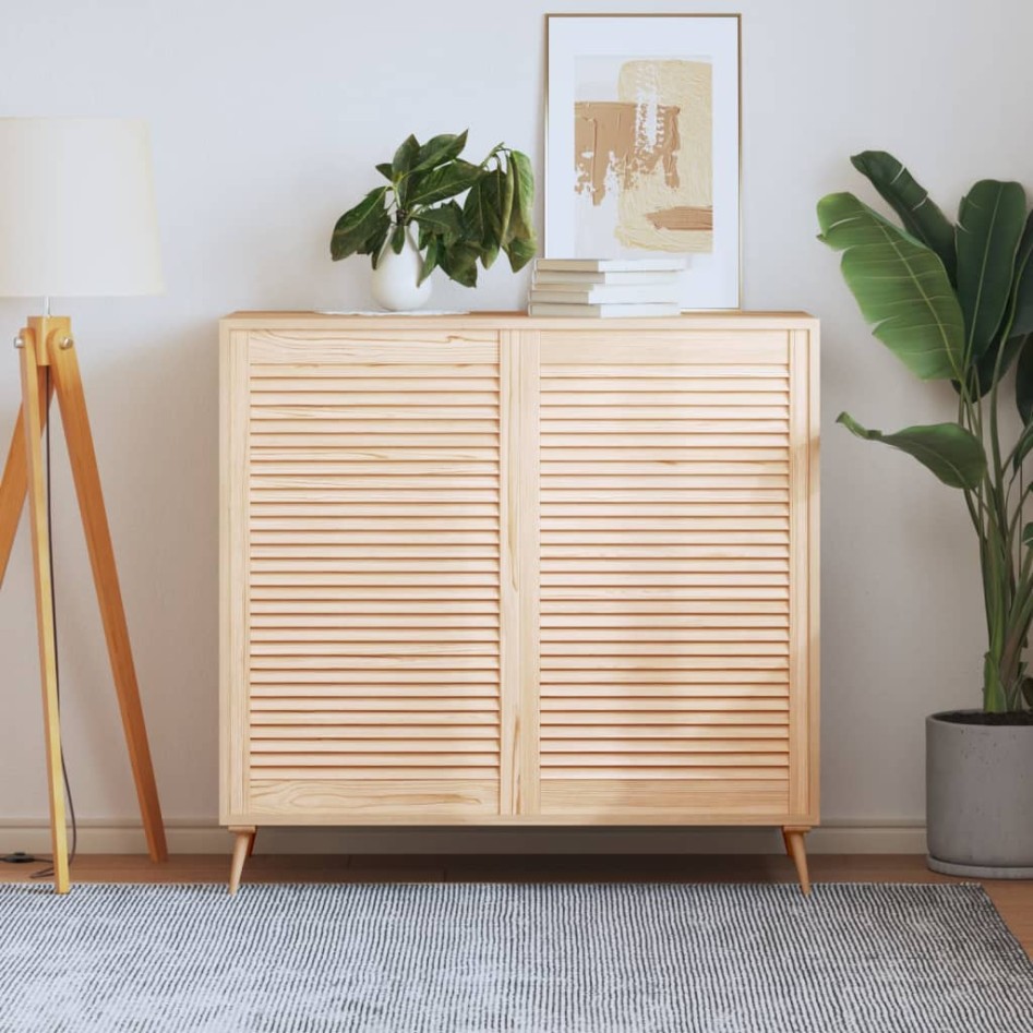 Puerta de armario de lamas 2 uds madera de pino 99,3x59,4