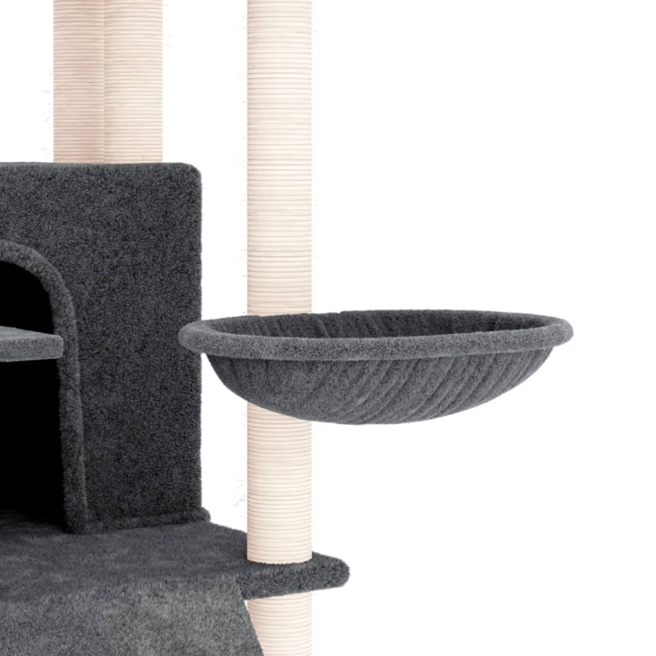 Rascador para gatos con postes de sisal gris oscuro 154