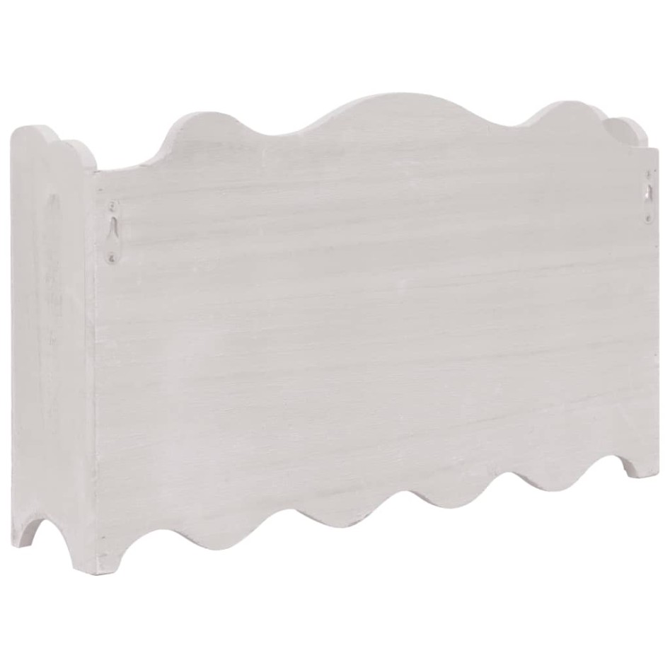 Perchero de pared de madera blanco 50x10x30