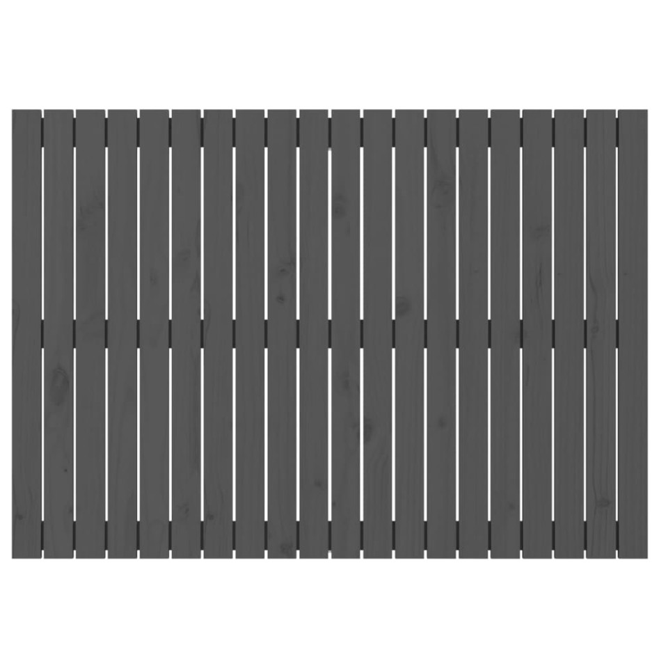 Cabecero de cama de pared madera maciza pino gris 127,5x3x90