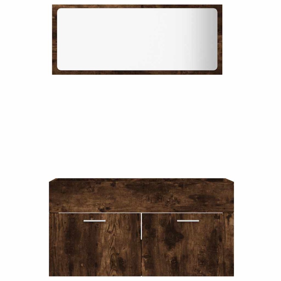 Set de muebles baño 2 pzas madera contrachapada roble