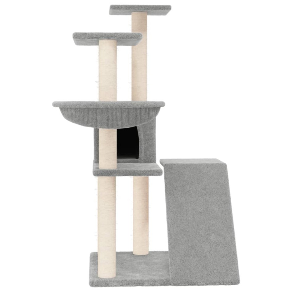 Rascador para gatos con postes de sisal gris claro 94