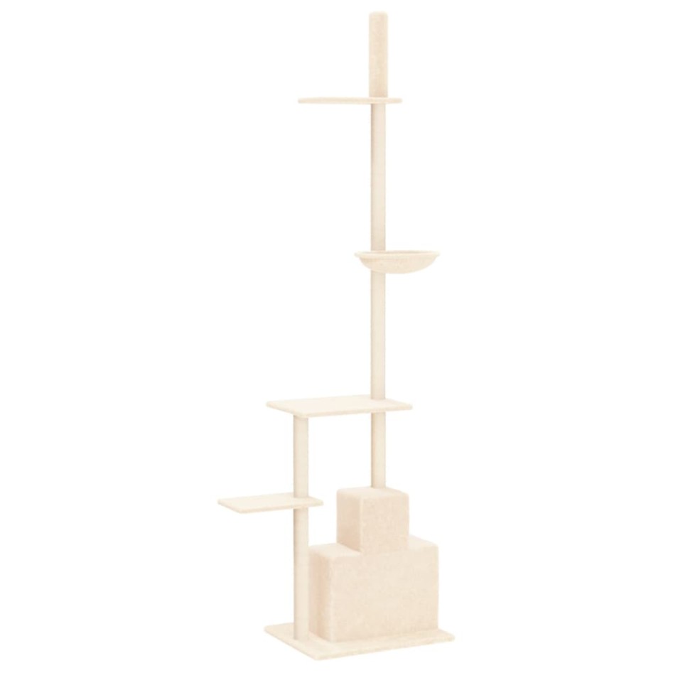 Árbol rascador para gatos de suelo a techo crema 250,5-276,5