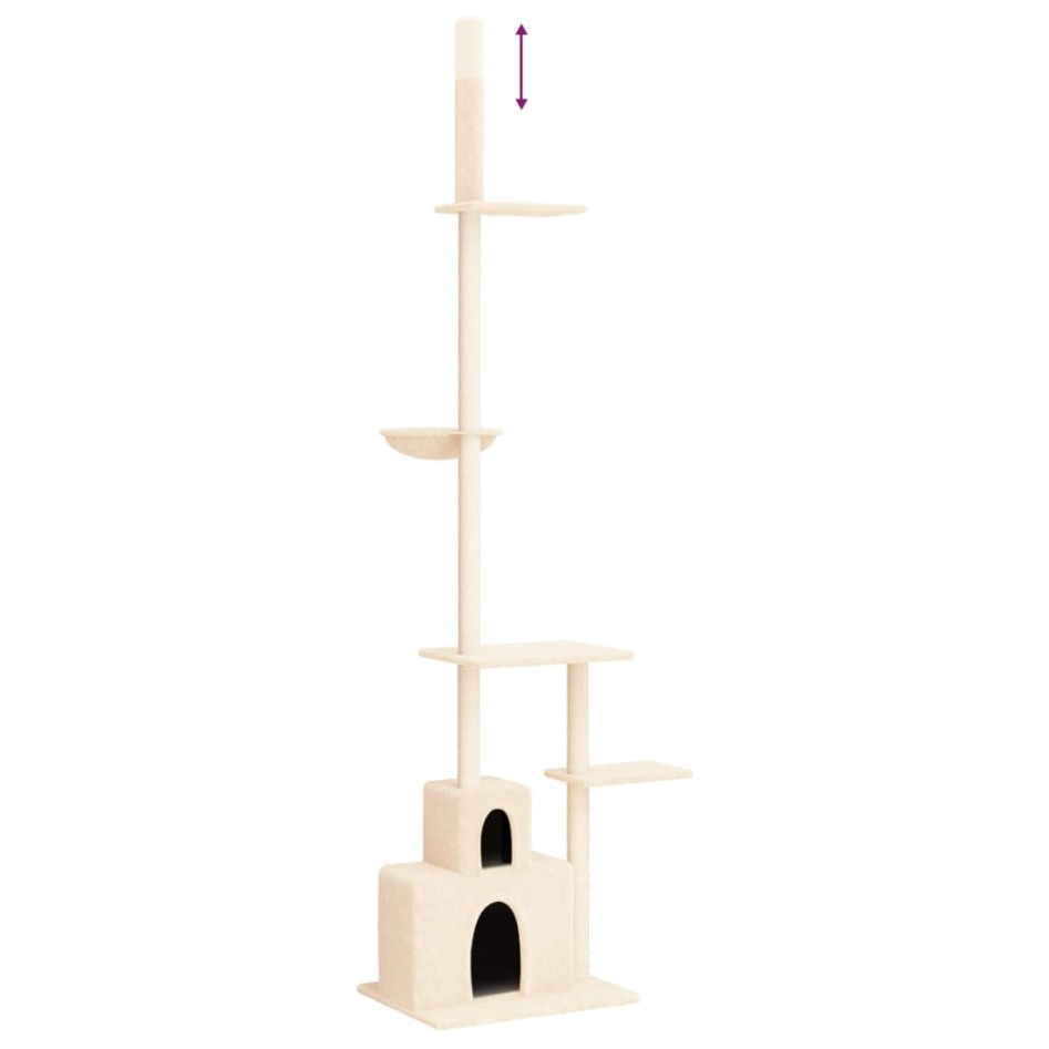 Árbol rascador para gatos de suelo a techo crema 250,5-276,5