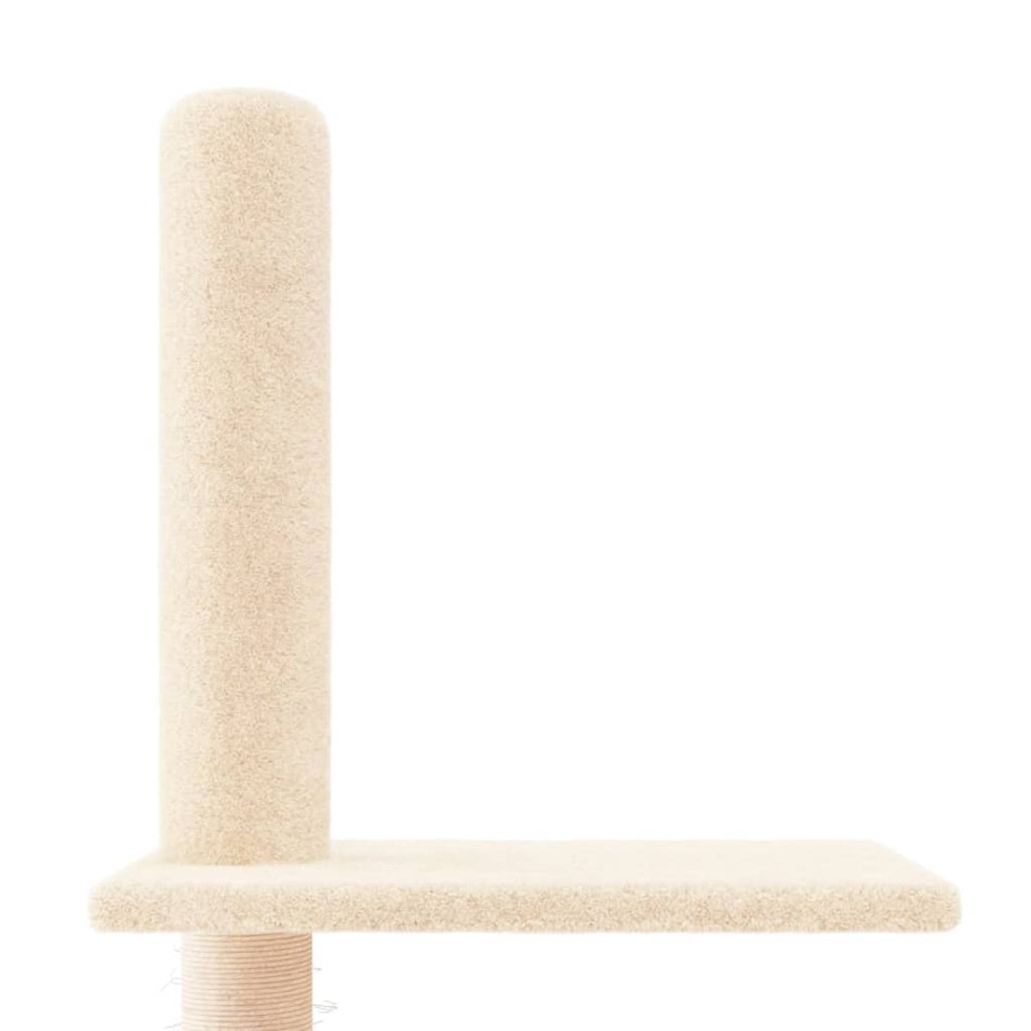Árbol rascador para gatos de suelo a techo crema 250,5-276,5