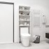 Armario de lavadora blanco brillante 64x24x190