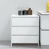 Aparador de madera contrachapada blanco brillante 70x41x75