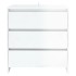 Aparador de madera contrachapada blanco brillante 70x41x75