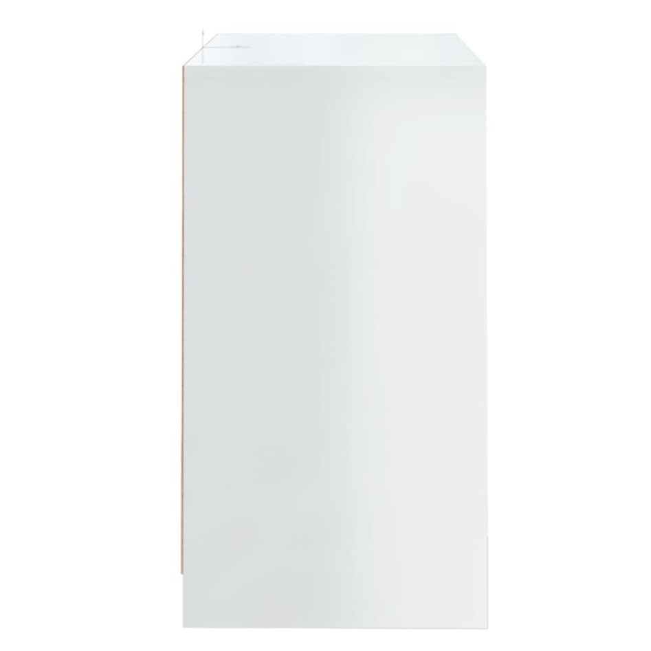 Aparador de madera contrachapada blanco brillante 70x41x75