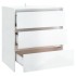 Aparador de madera contrachapada blanco brillante 70x41x75
