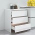 Aparador de madera contrachapada blanco brillante 70x41x75