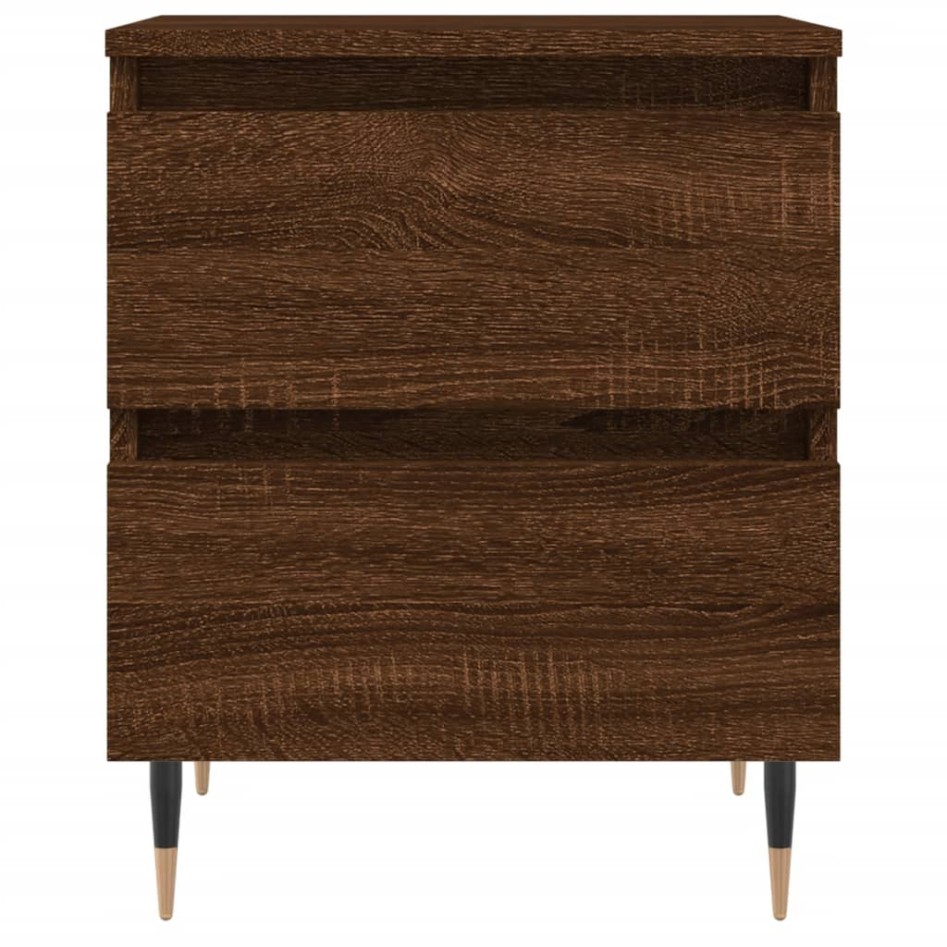 Mesita de noche madera de ingeniería marrón roble 40x35x50