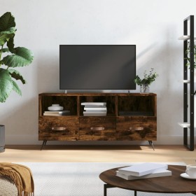 Mueble de TV madera de ingeniería roble ahumado 102x36x50